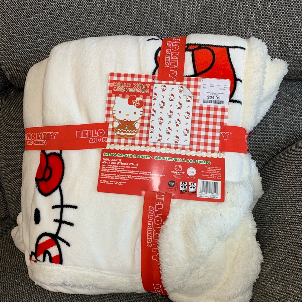 Hello Kitty Sanrio Sherpa Blanket